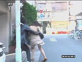 Awesome sharking on Asian panties in the busy street