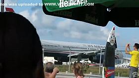 Nude boob on the adventurous babe