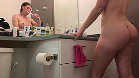 Hidden Cam - Slim College athlete with big ol butt pierced nips!! Part 2