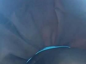 Juicy winter up skirt view of girl's black stockings