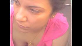 Real amateur does not know to get bra down blouse spied