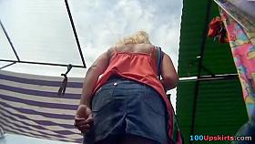 Denim mini-what is beneath?