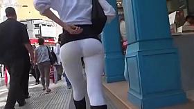 Hidden candid camera caught Argentinian ass in tight pants