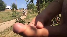 jerking besides the path