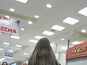 Teen schoolgirl brunette upskirt voyeur vid