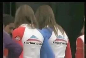 Stunning hotties in tight pants walk around the town