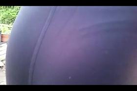 Spy on wife with spandex and hot vtl thong ass