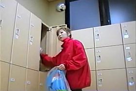 Asian sweetheart in a locker room