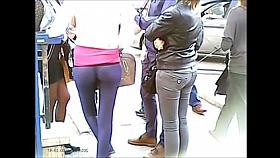 Great Teen ass leggings and thong