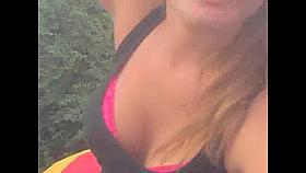 Blonde chick has the fantastic full boobs down blouse