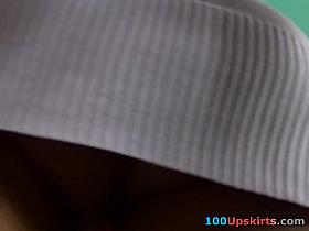 Up petticoat of hot miss in the bus