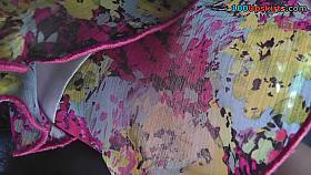 Sexy lassie upskirted sitting in the public transport