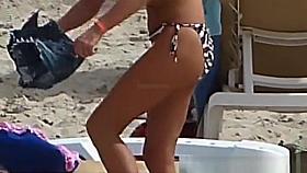 French Attractive topless blonde