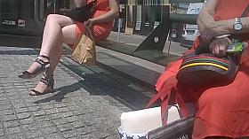Sexy legs ... waiting for the bus
