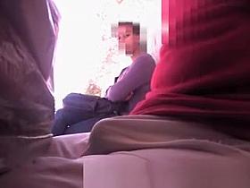 Girl cant take eyes from guys dick