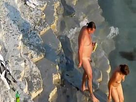 Fat guy shoves a dildo in her pretty pussy