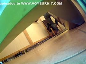 Naked ass in the tanning saloon