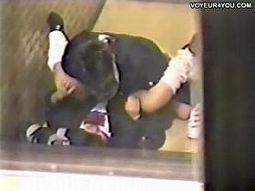 Street corner couples flirting