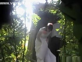 Bride and groom caught peeing