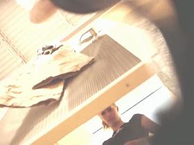 Girl getting voyeured trying on some candid shorts