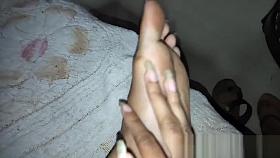 Scratching my soles with my beautiful nails