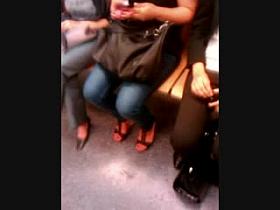 Feet in a metro train VII