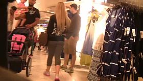 Teen Ass Tights Almost Caught by Mother (Pink top)