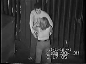 Security footage of one night stand round back of UK club