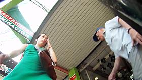 Voyeur upskirt video with cute round ass