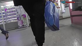 Pleasing upskirt arse up sweater suit