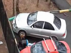 Couple fucking in the car parking