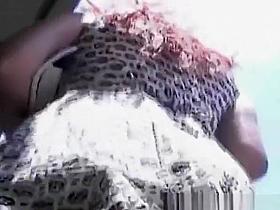 Teens in jeans miniskirts upskirted