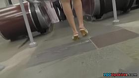 Simply astounding brunette hair upskirt episode