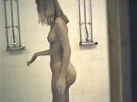 Cute girl in the locker room shower - Voyeur (JJ)