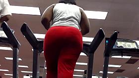 Monster Booty BBW Terrorizes Treadmill!!!