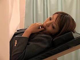 Japanese gyno video with doctor who fingers a hairy pussy