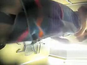 Old lady dries off after a shower