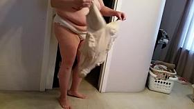 putting her big tits & nipples away for the day