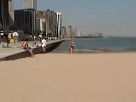 Black bikini beauty demonstrating her candid booty 06i