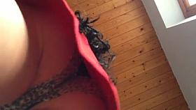 Bathroom open crotchet upskirt Offener Slip vorm Waschbecken