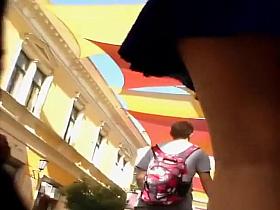 Sexy upskirt in the clothing store