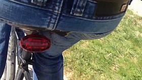 Nice ass bike ride with thong Fahrrad fahren mit String