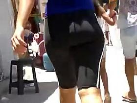 Candid sexy ass in cotton pants