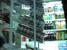 Upskirt in Supermarket Store NO PANTIES and Piercing