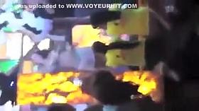 Stimulating fangirls revealing their intimate zones to the crowd