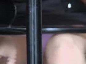 Real up skirt panty close up of the sitting gadget AB5C