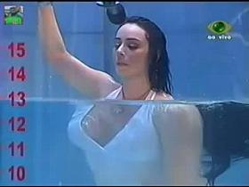 Smoking hot brunette upskirt on tv