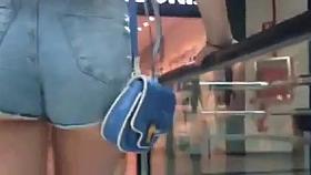 Ass eating denim shorts