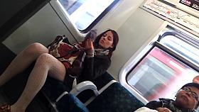 Pretty red head in nice tights