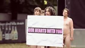 Young nudists pose for pics and dance
